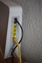 Router with cables and connectors flashes continuously