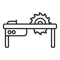 Router cnc machine icon outline vector. Control production Royalty Free Stock Photo