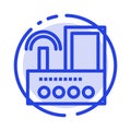 Router, Device, Signal, Wifi, Radio Blue Dotted Line Line Icon