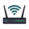 Router flat icon. Router icon. Wi-Fi router. Web site page and mobile app design vector element.