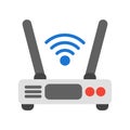 Router in flat style about internet of things for any projects Royalty Free Stock Photo