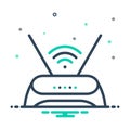 Mix icon for Router, antenna and hub Royalty Free Stock Photo