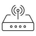 Router icon. Router related signal line icon isolated, wifi router.