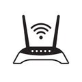 Router icon, Router related signal icon isolated, wifi router
