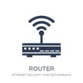 Router icon. Trendy flat vector Router icon on white background Royalty Free Stock Photo