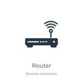 Router icon vector. Trendy flat router icon from electrian connections collection isolated on white background. Vector Royalty Free Stock Photo
