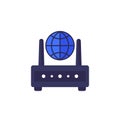 router, internet modem icon, flat vector
