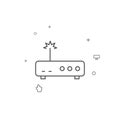 Router, internet simple vector line icon. Symbol, pictogram, sign isolated on white background. Editable stroke