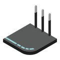 Router isometric icon. Vector wifi router, internet modem for web design isolated on white background Royalty Free Stock Photo