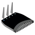 Router isometric icon. Vector wifi router, internet modem for web design isolated on white background