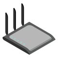 Router isometric icon. Vector wifi router, internet modem for web design isolated on white background