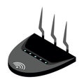 Router isometric icon. Vector wifi router, internet modem for web design isolated on white background