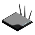 Router isometric icon. Vector wifi router, internet modem for web design isolated on white background