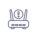 router, modem error or warning line icon