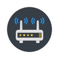 Router, modem icon in flat style