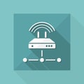Router network - Flat minimal icon Royalty Free Stock Photo