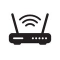 Router related signal icon isolated, wifi router