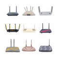 router set cartoon vector illustration Royalty Free Stock Photo