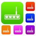 Router set collection Royalty Free Stock Photo