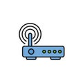 Router signal internet flat line style