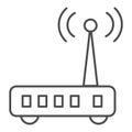 Router thin line icon. Wi fi vector illustration isolated on white. Wireless network outline style design, designed for