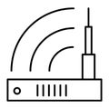 Router thin line icon. Wifi vector illustration isolated on white. Wireless outline style design, designed for web and