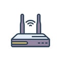 Color illustration icon for Routers, network and wireless Royalty Free Stock Photo