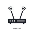 routers isolated icon. simple element illustration from technology concept icons. routers editable logo sign symbol design on