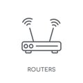 Routers linear icon. Modern outline Routers logo concept on whit