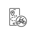 Routes bicycle tour line icon