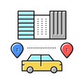 routes driving school color icon vector illustration