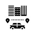 routes driving school glyph icon vector illustration