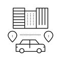 routes driving school line icon vector illustration