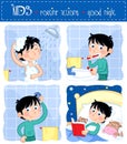 Daily routine actions - Good night little boy Royalty Free Stock Photo