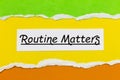 Routine matters daily lifestyle education behavior life schedule plan Royalty Free Stock Photo