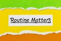 Routine matters daily lifestyle education behavior life schedule plan