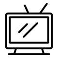 Daily routine tv set icon outline vector. Watch work day Royalty Free Stock Photo