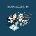 Routine vaccination isometric background