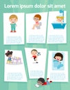 Daily routines for kids, daily routine of child, Template for advertising brochure,your text, ready for your message. Vector