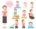 The Daily Routines Of Old Woman Royalty Free Stock Photo