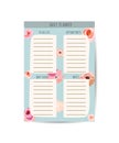 Daily Routines planner template with floral design. Planner with space for notes, to do and habit and water tracker