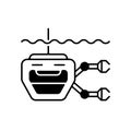 ROV black linear icon Royalty Free Stock Photo