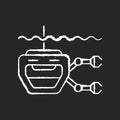 ROV chalk white icon on black background Royalty Free Stock Photo