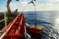 ROV launch to ocean by operator at sea