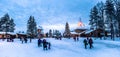Rovaniemi - December 16, 2017: Travelers in the Santa Claus village of Rovaniemi, Finland Royalty Free Stock Photo