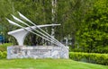 Rovaniemi, Lapland, Finland, June 17, 2015: Monument to soldiers of war and restoration of Lapland