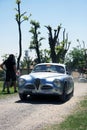 Rovato/Italy - May 21, 2017: Classic Alfa Romeo arriving on the final stage of the Mille Miglia in Italy