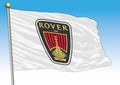 Rover car industrial group, flag with logo, illustration