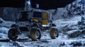 Rover excavates asteroid regolith for resource extraction and refining Royalty Free Stock Photo