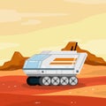 Rover. Space vehicle. Colonization of Mars and scientific research Royalty Free Stock Photo